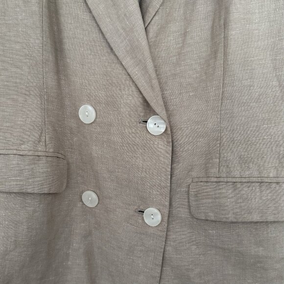 A New Day Womens Double Breasted Blazer Jacket Sz 14 Linen Rayon Career Academia - Picture 4 of 12